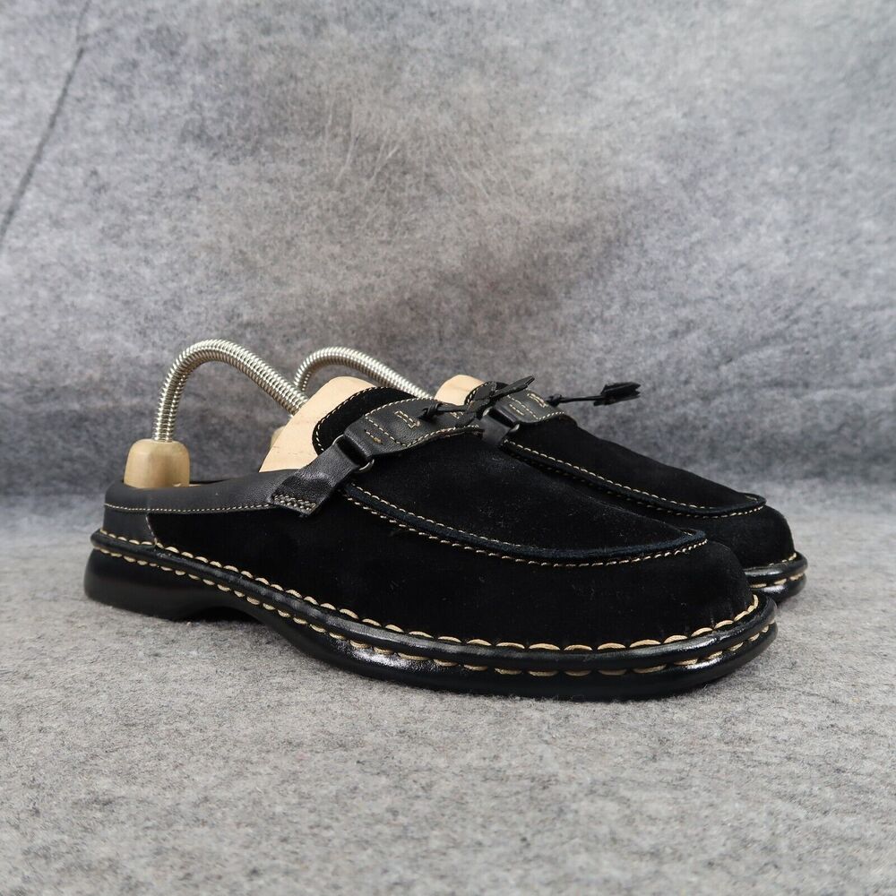 Cherokee Shoes Womens 9 Mule Clogs Slip On Classic Tassel Leather Comfort Black